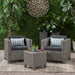 Puerta Outdoor 3-piece Wicker Seating Set with Cushions by Christopher Knight Home