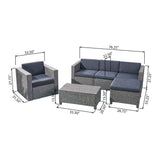 Puerta Outdoor L-shaped Sofa Set with Cushions by Christopher Knight Home