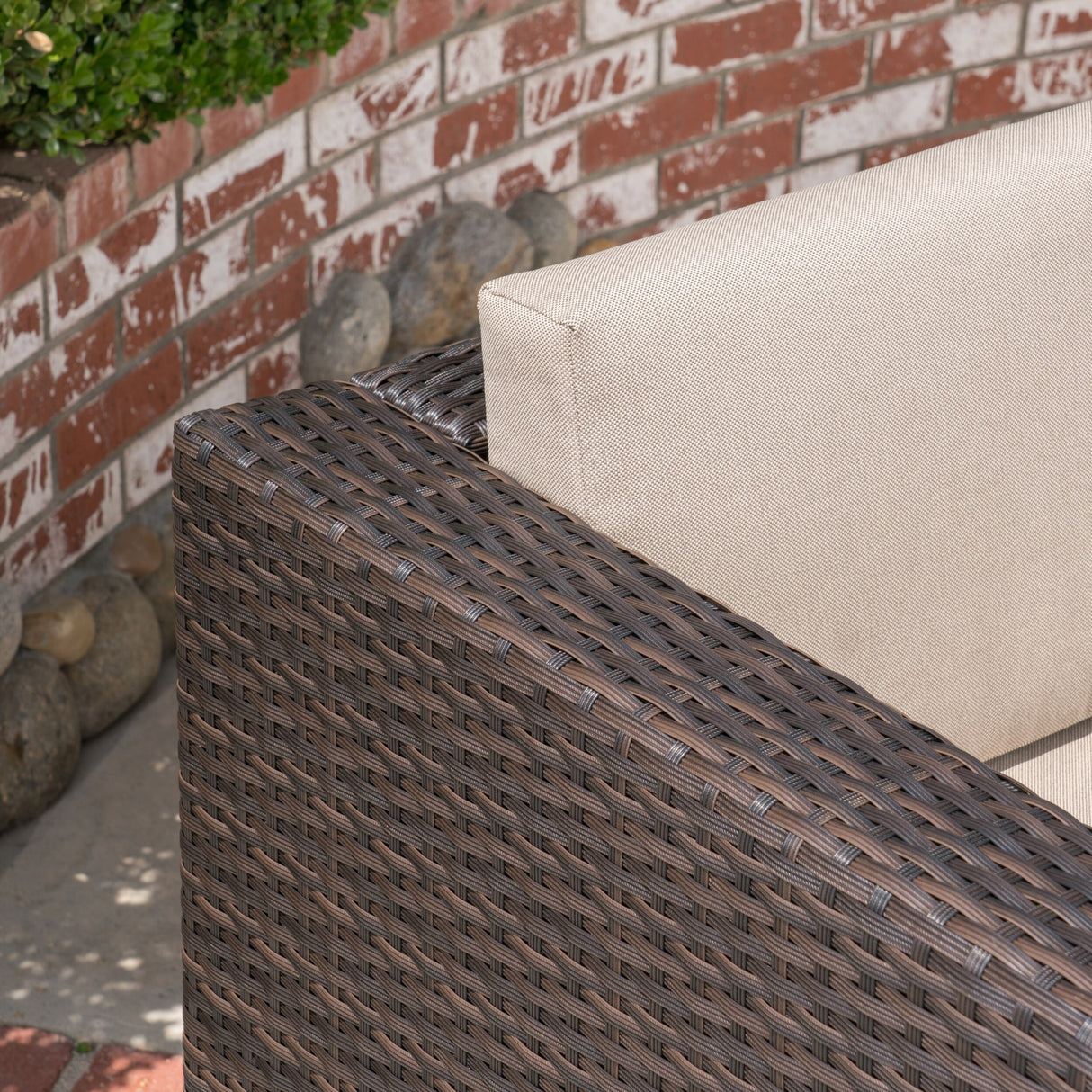 Puerta Outdoor L-shaped Sofa Set with Cushions by Christopher Knight Home