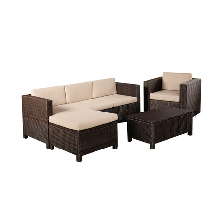 Puerta Outdoor L-shaped Sofa Set with Cushions by Christopher Knight Home
