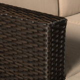 Puerta Outdoor L-shaped Sofa Set with Cushions by Christopher Knight Home
