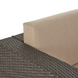 Puerta Outdoor Wicker and Aluminum 5-pieace Swivel Chair and Fire Pit Set with Cushions by Christopher Knight Home