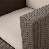 Puerta Outdoor Wicker and Aluminum 5-pieace Swivel Chair and Fire Pit Set with Cushions by Christopher Knight Home