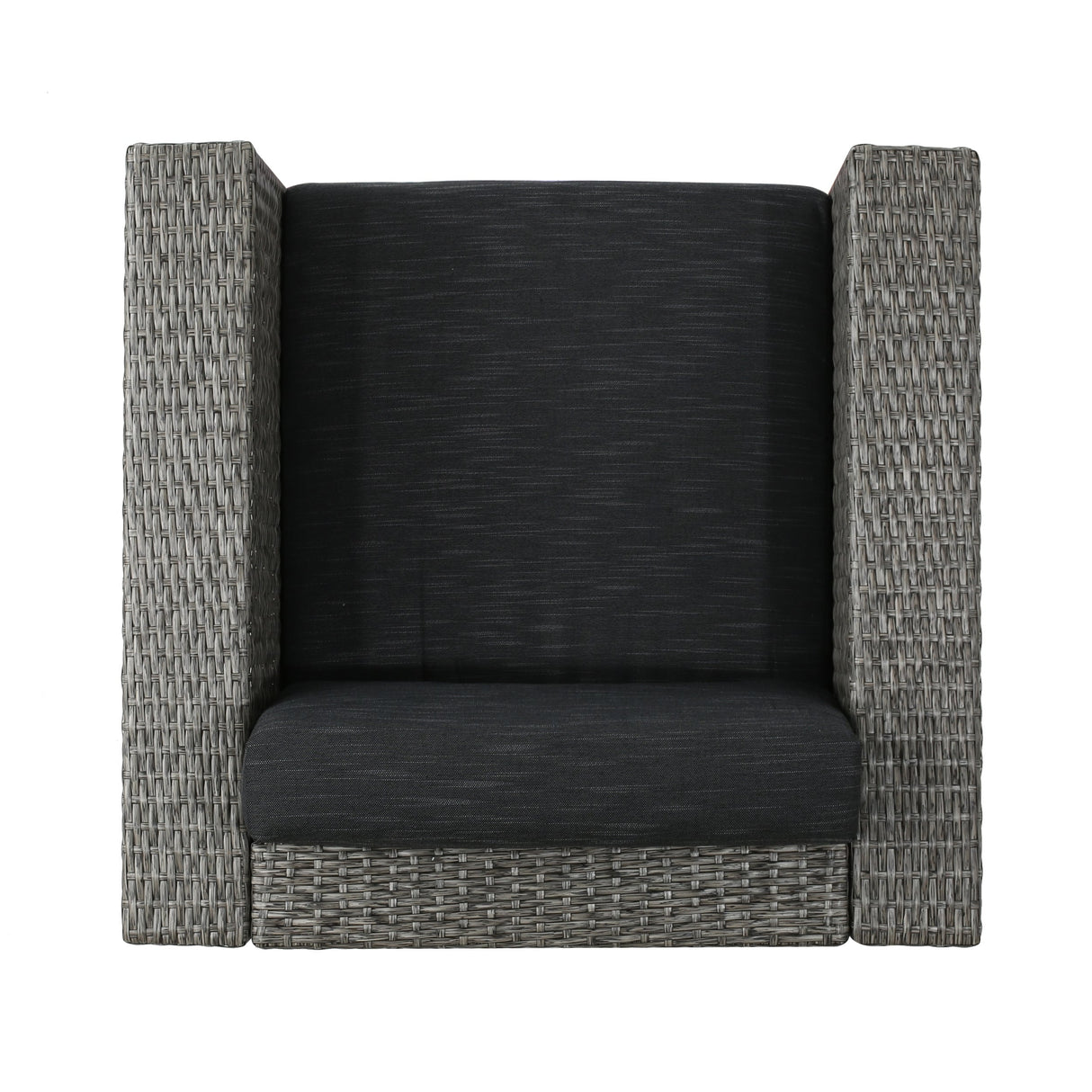 Puerta Outdoor Wicker and Aluminum 5-pieace Swivel Chair and Fire Pit Set with Cushions by Christopher Knight Home