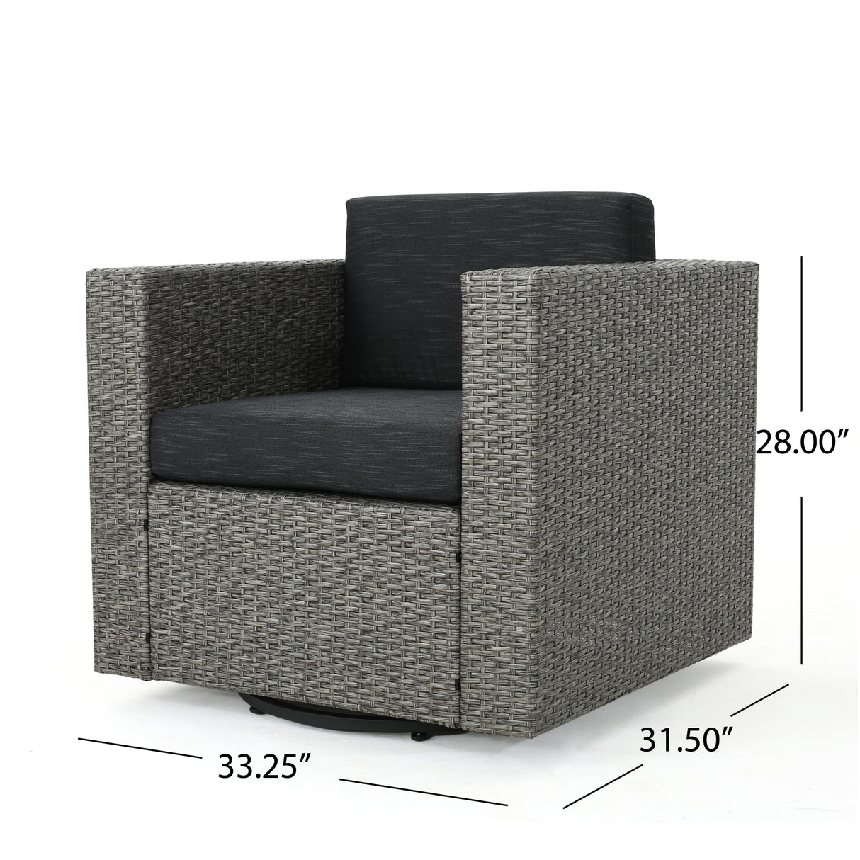 Puerta Outdoor Wicker and Aluminum 5-pieace Swivel Chair and Fire Pit Set with Cushions by Christopher Knight Home