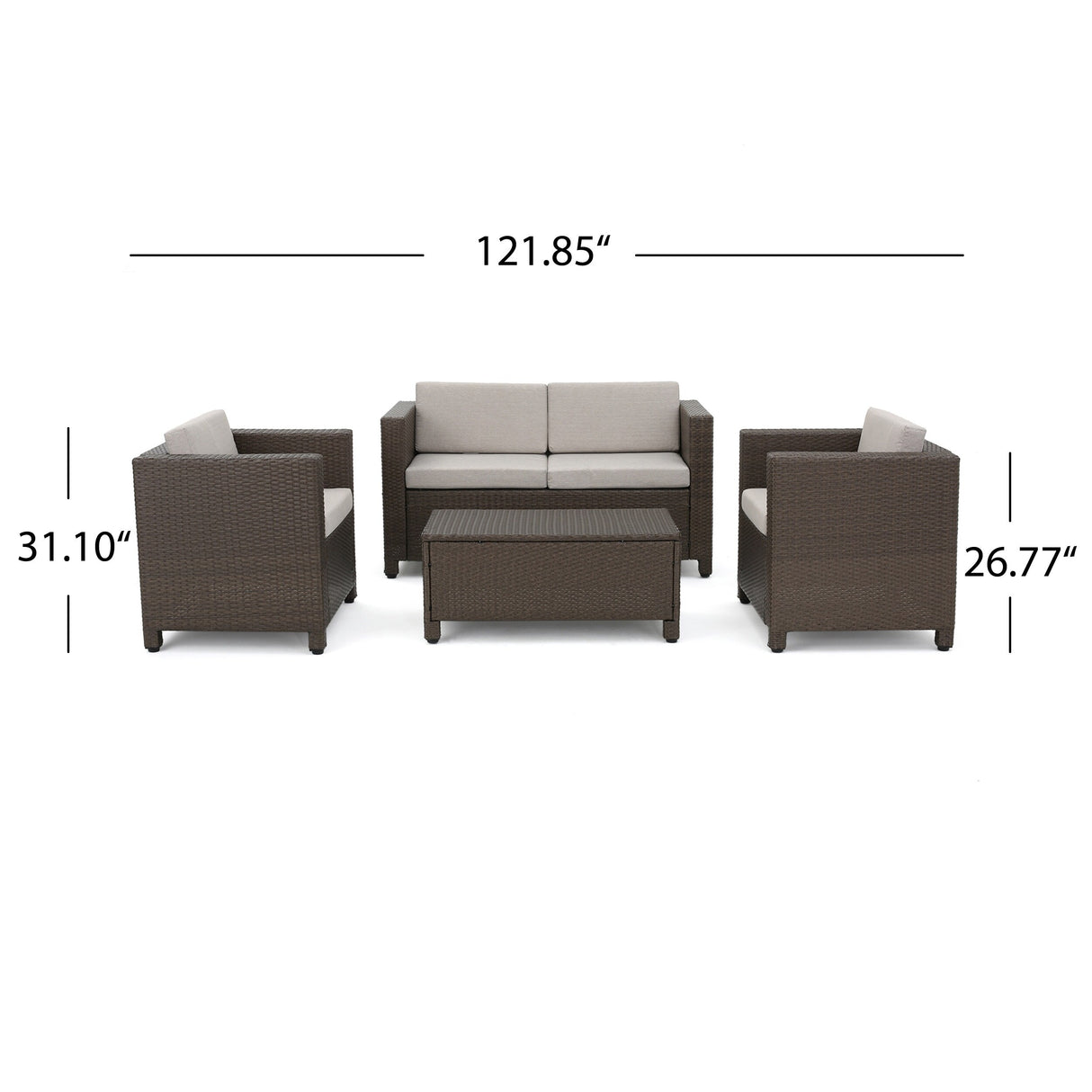 Puerta Outdoor 4-piece Chat Set with Cover by Christopher Knight Home