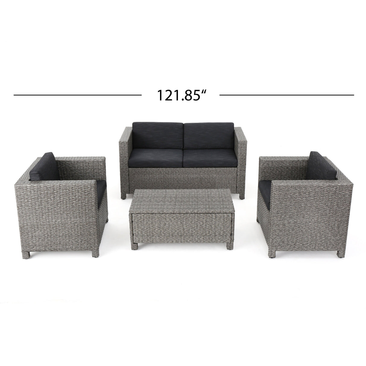 Puerta Outdoor 4-piece Patio Chat Set by Christopher Knight Home