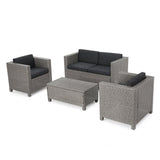Puerta Outdoor 4-piece Patio Chat Set by Christopher Knight Home