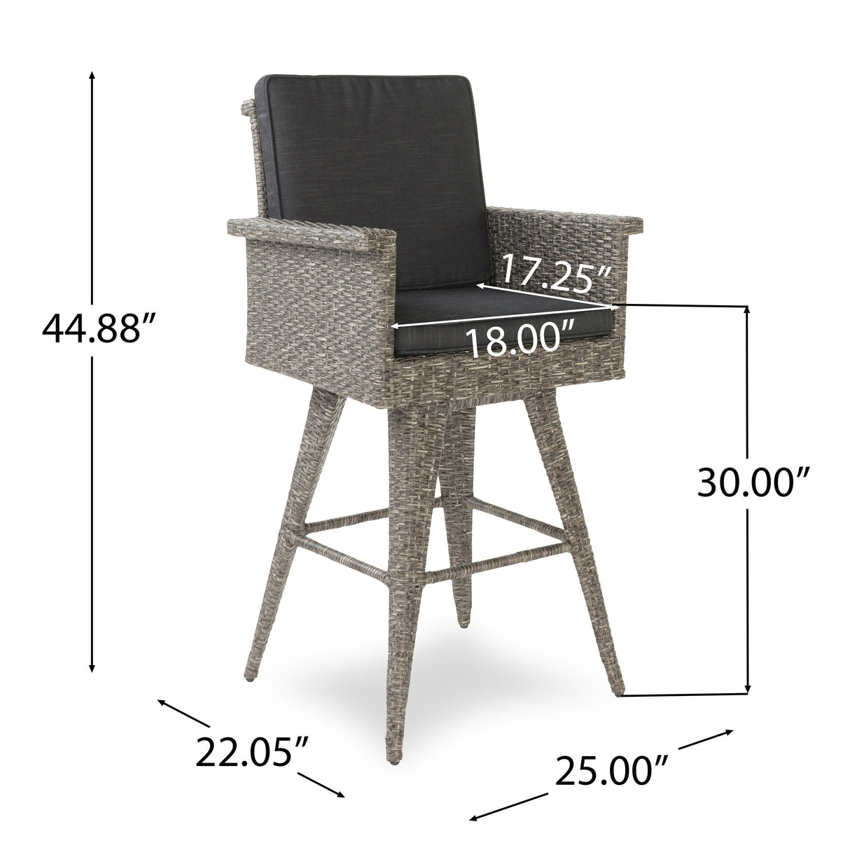 Puerta Outdoor 5-piece Wicker Dining Bar Set with Cushions by Christopher Knight Home