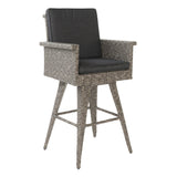 Puerta Outdoor 5-piece Wicker Dining Bar Set with Cushions by Christopher Knight Home