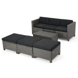 Puerta Outdoor 7-piece Wicker Daybed Set with Cushions by Christopher Knight Home