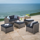 Puerta Outdoor 7-piece Wicker Daybed Set with Cushions by Christopher Knight Home