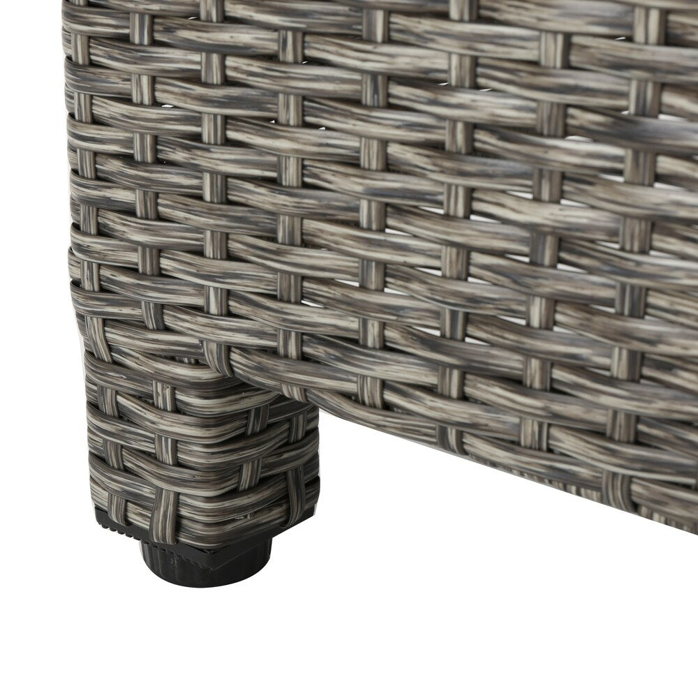 Puerta Outdoor 8 Seater Wicker Chat Set with Side Tables by Christopher Knight Home