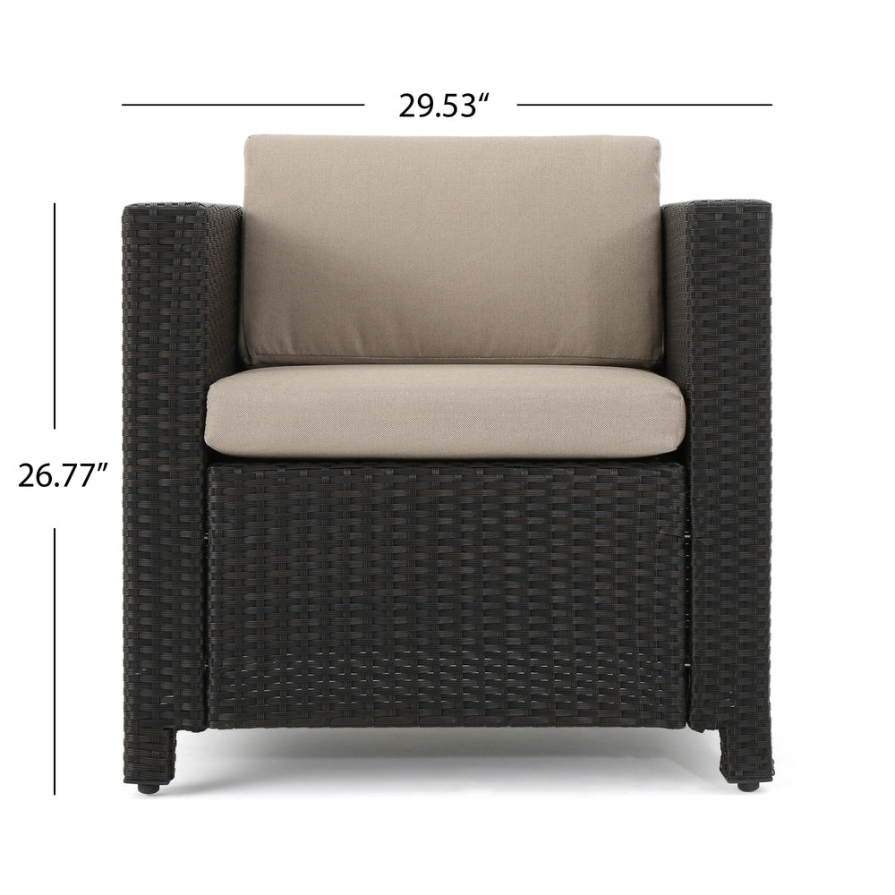 Puerta Outdoor 8 Seater Wicker Chat Set with Side Tables by Christopher Knight Home