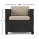 Puerta Outdoor 8 Seater Wicker Chat Set with Side Tables by Christopher Knight Home