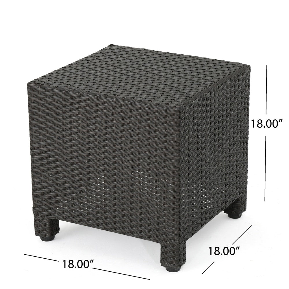 Puerta Outdoor 8 Seater Wicker Chat Set with Side Tables by Christopher Knight Home
