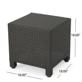 Puerta Outdoor 8 Seater Wicker Chat Set with Side Tables by Christopher Knight Home