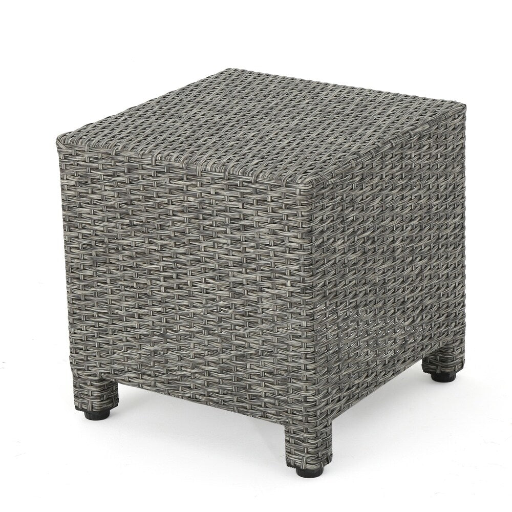 Puerta Outdoor 8 Seater Wicker Chat Set with Side Tables by Christopher Knight Home