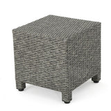 Puerta Outdoor 8 Seater Wicker Chat Set with Side Tables by Christopher Knight Home