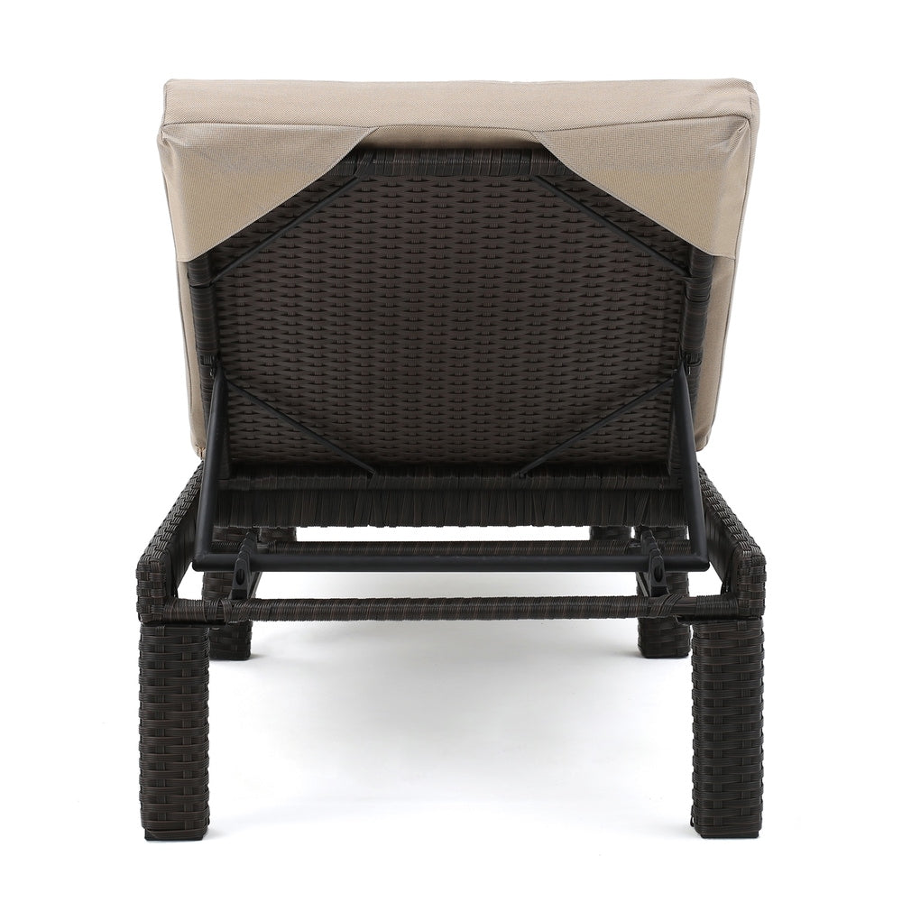 Puerta Outdoor Adjustable PE Wicker Chaise Lounge with Cushion by Christopher Knight Home (Set of 2)