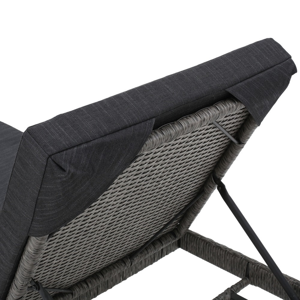 Puerta Outdoor Adjustable PE Wicker Chaise Lounge with Cushion by Christopher Knight Home (Set of 2)