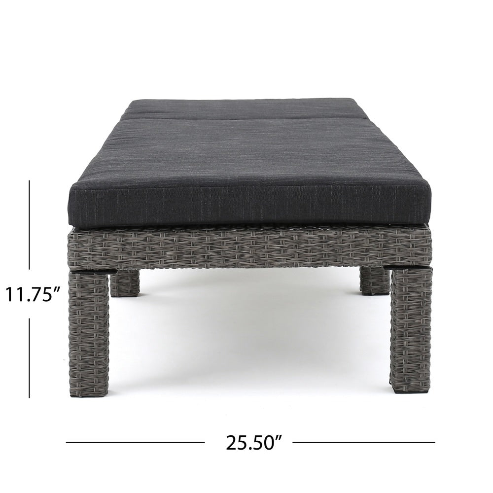 Puerta Outdoor Adjustable PE Wicker Chaise Lounge with Cushion by Christopher Knight Home (Set of 2)