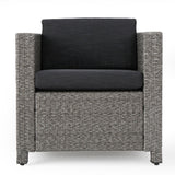 Puerta Outdoor Club Chairs with Water Resistant Cushions (Set of 4) by Christopher Knight Home