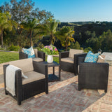 Puerta Outdoor Club Chairs with Water Resistant Cushions (Set of 4) by Christopher Knight Home
