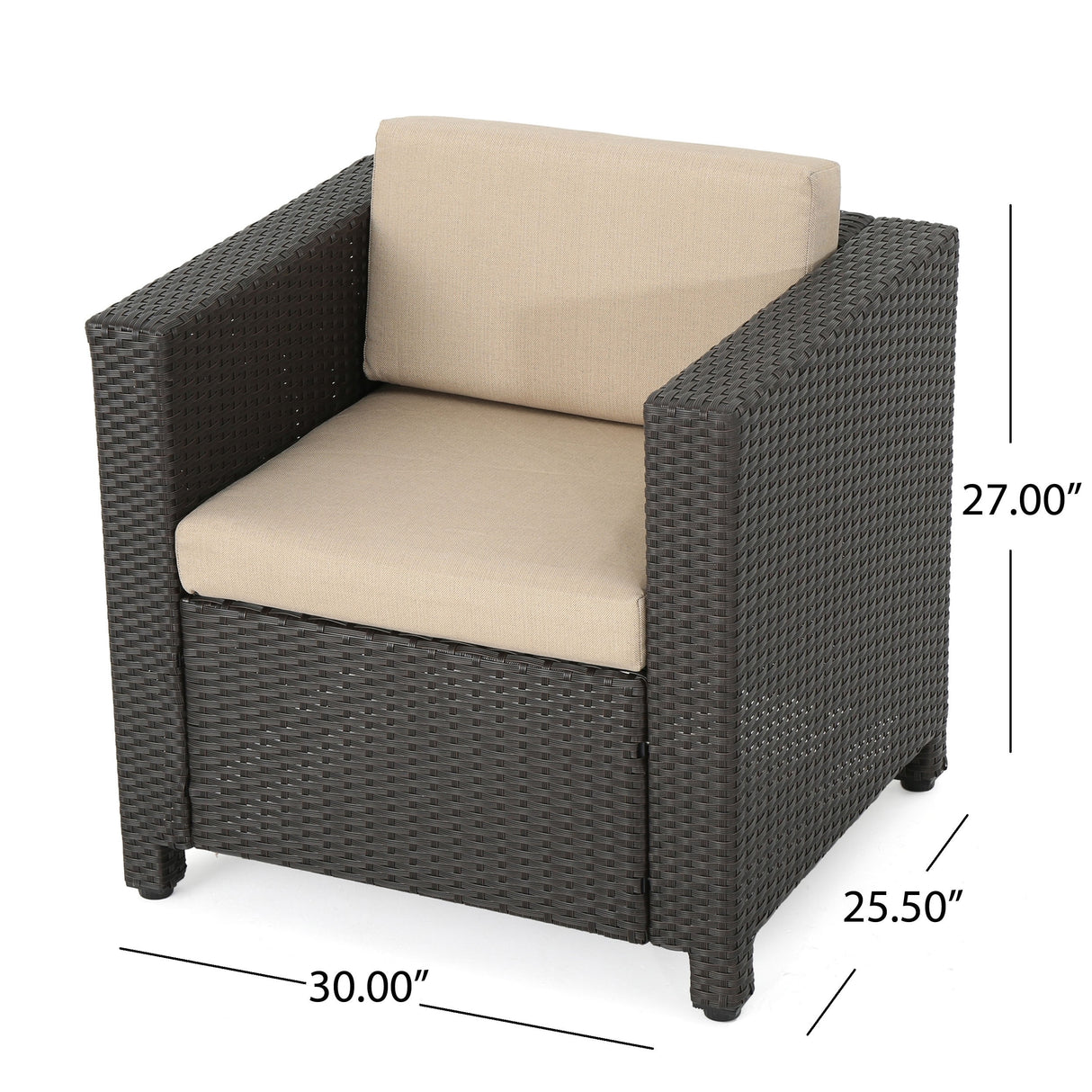 Puerta Outdoor Club Chairs with Water Resistant Cushions (Set of 4) by Christopher Knight Home
