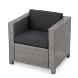 Puerta Outdoor Club Chairs with Water Resistant Cushions (Set of 4) by Christopher Knight Home