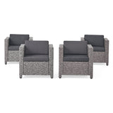 Puerta Outdoor Club Chairs with Water Resistant Cushions (Set of 4) by Christopher Knight Home