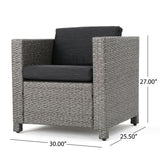 Puerta Outdoor Club Chairs with Water Resistant Cushions (Set of 4) by Christopher Knight Home