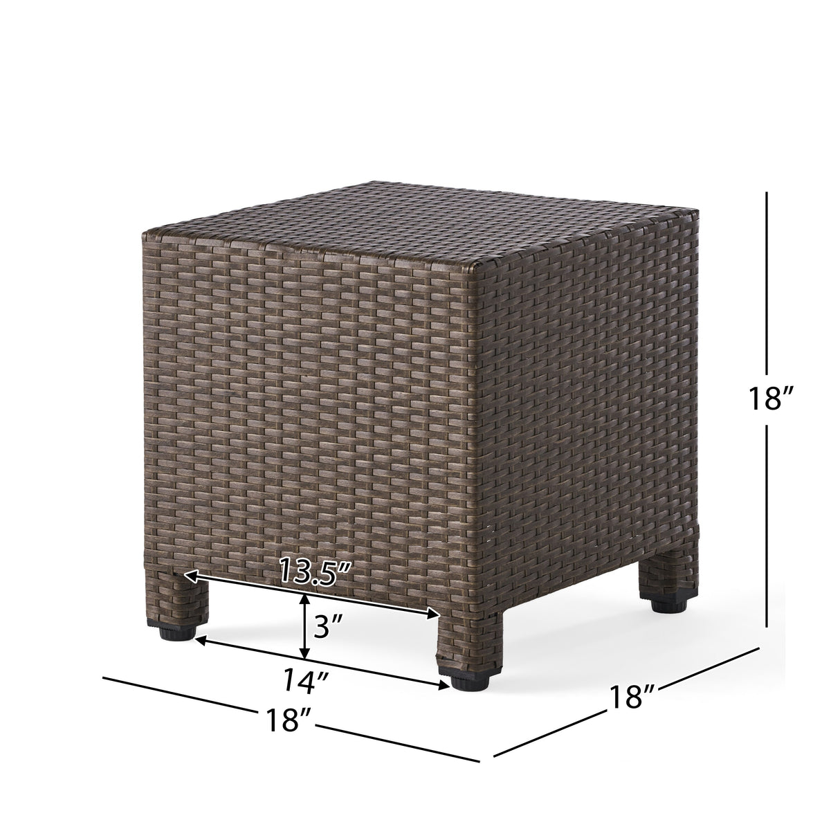 Puerta Outdoor Wicker Accent Side Table by Christopher Knight Home