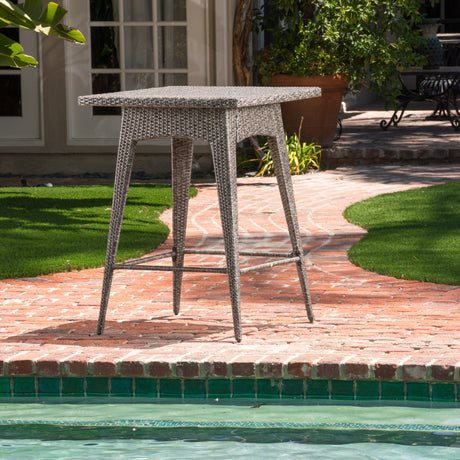 Puerta Outdoor Wicker Bar Table by Christopher Knight Home - 32.50"L x 32.50"W x 41.00"H