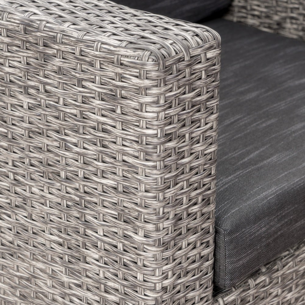 Puerta Outdoor Wicker Club Chair with Cushions by Christopher Knight Home