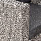 Puerta Outdoor Wicker Club Chair with Cushions by Christopher Knight Home