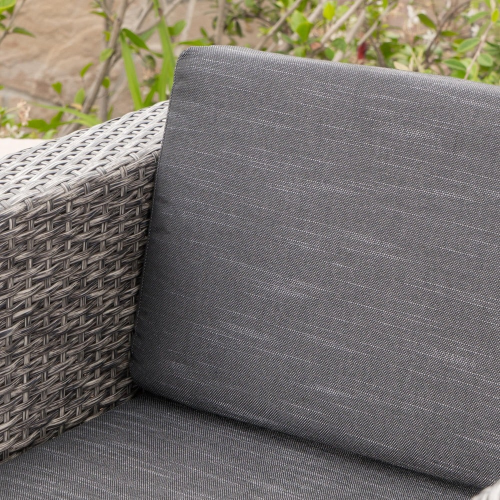 Puerta Outdoor Wicker Club Chair with Cushions by Christopher Knight Home
