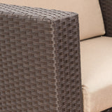 Puerta Outdoor Wicker Club Chair with Cushions by Christopher Knight Home