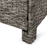 Puerta Outdoor Wicker Outdoor Ottoman with Cushion by Christopher Knight Home
