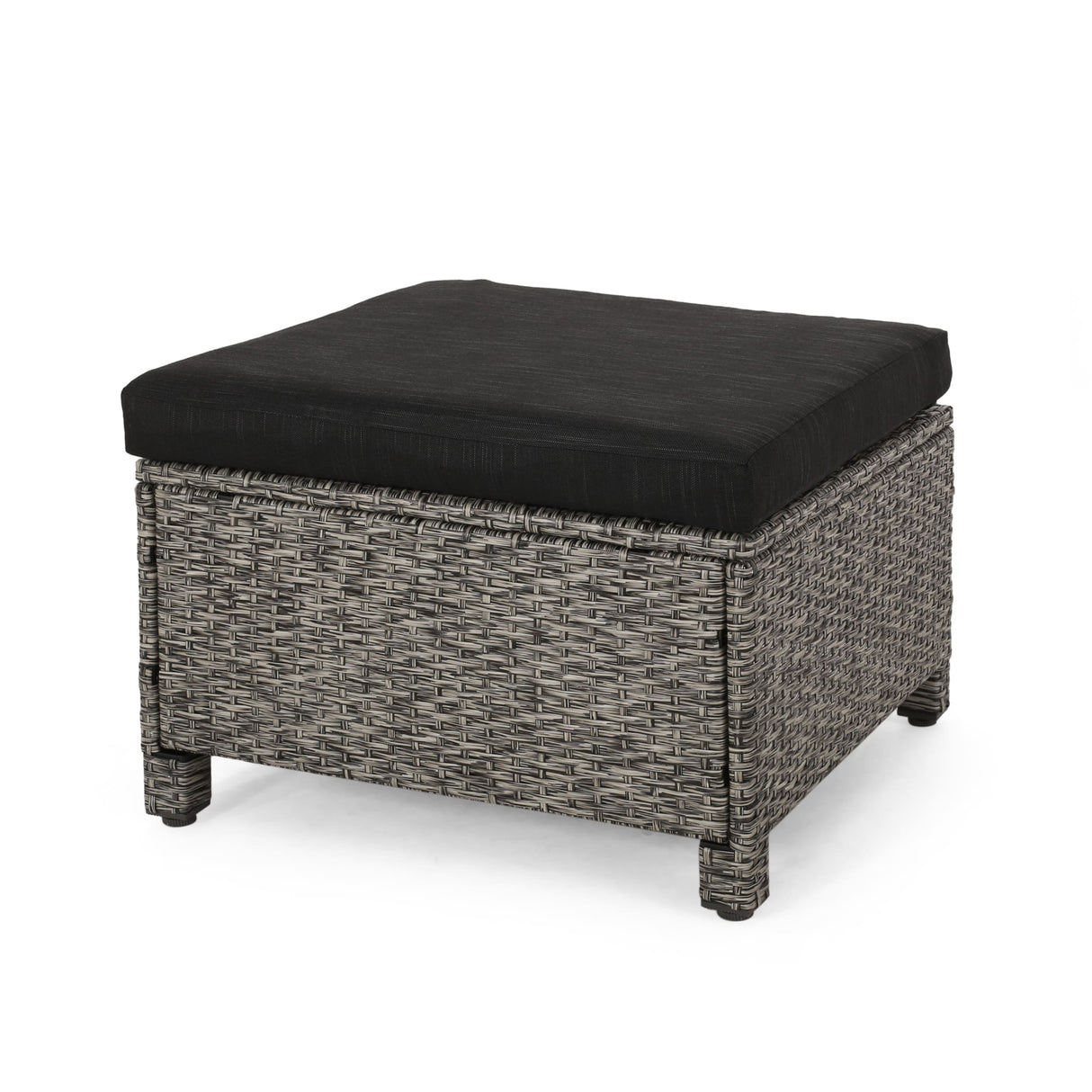 Puerta Outdoor Wicker Outdoor Ottoman with Cushion by Christopher Knight Home