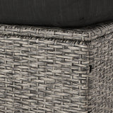 Puerta Outdoor Wicker Outdoor Ottoman with Cushion by Christopher Knight Home