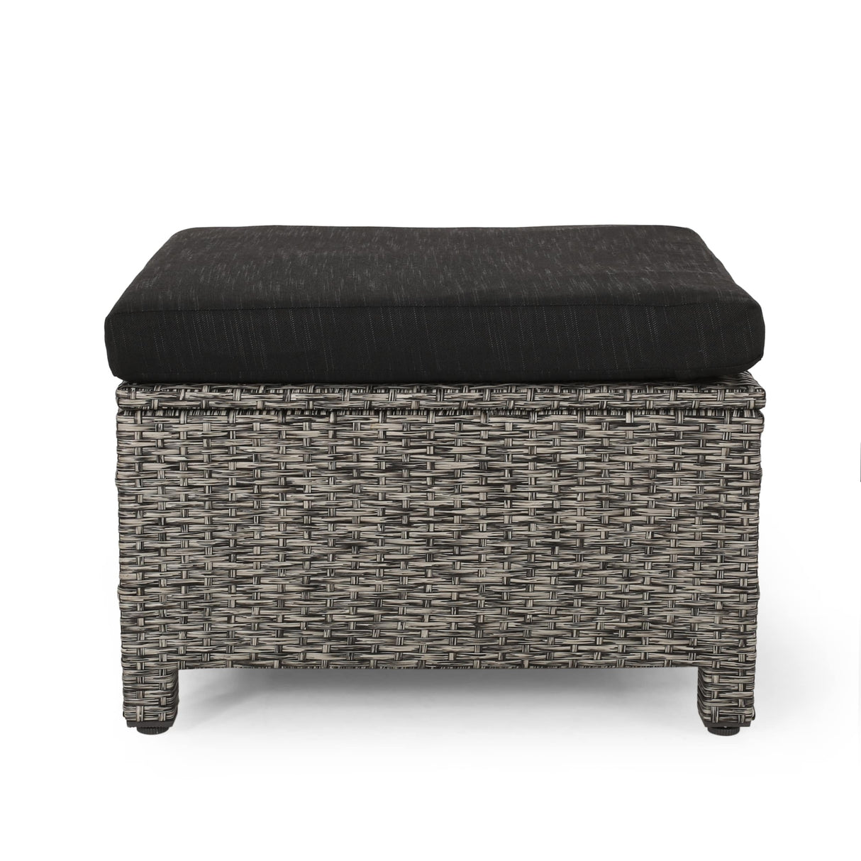 Puerta Outdoor Wicker Outdoor Ottoman with Cushion by Christopher Knight Home
