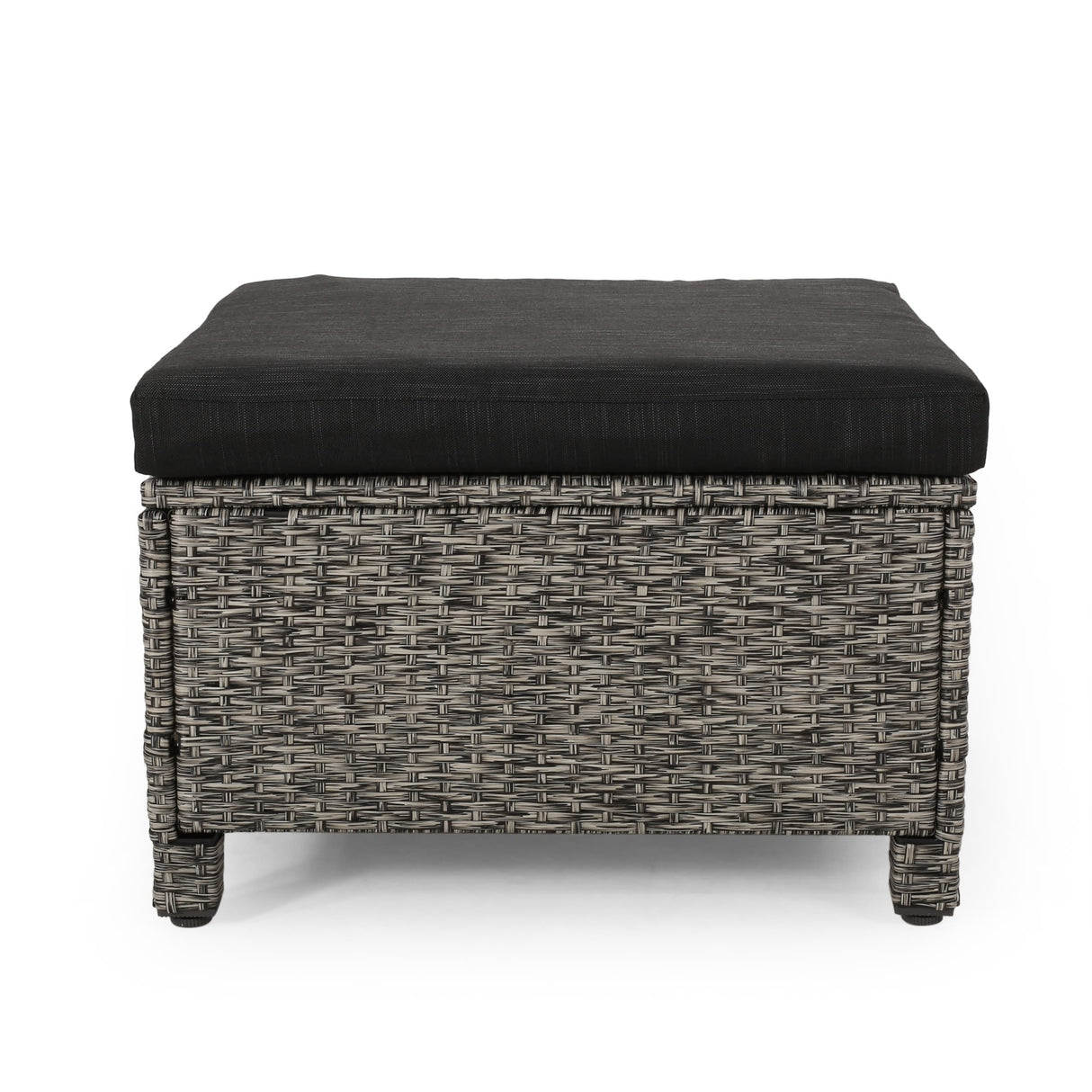Puerta Outdoor Wicker Outdoor Ottoman with Cushion by Christopher Knight Home