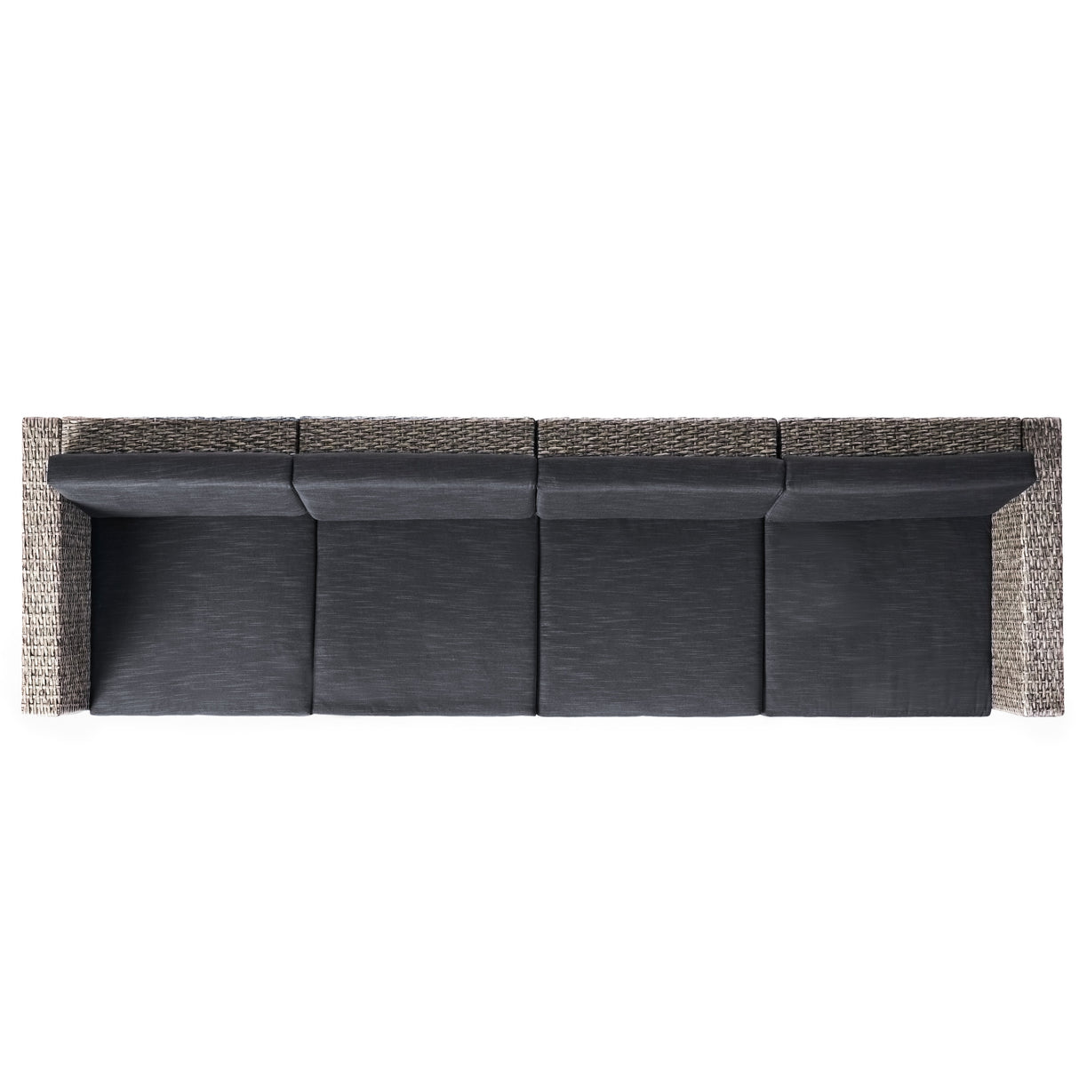 Puerta Wicker Outdoor 4 Seater Sectional Sofa with Cushions by Christopher Knight Home