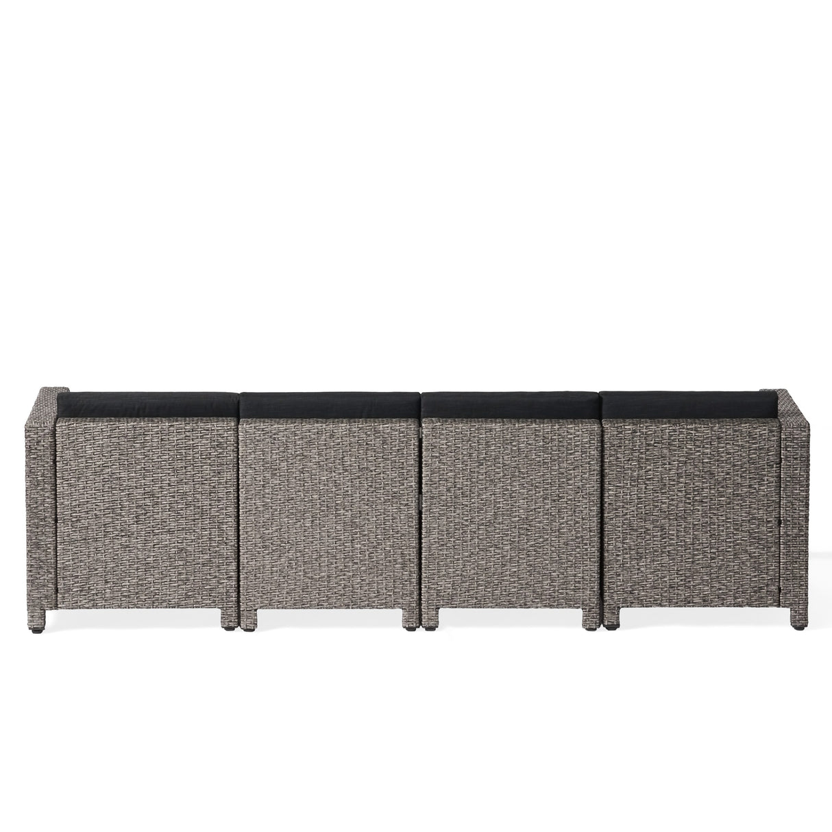 Puerta Wicker Outdoor 4 Seater Sectional Sofa with Cushions by Christopher Knight Home