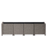 Puerta Wicker Outdoor 4 Seater Sectional Sofa with Cushions by Christopher Knight Home