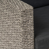 Puerta Wicker Outdoor 4 Seater Sectional Sofa with Cushions by Christopher Knight Home