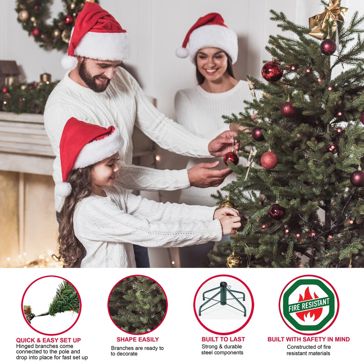 Puleo International 10 ft. Pre-lit Slim Fraser Fir Artificial Christmas Tree