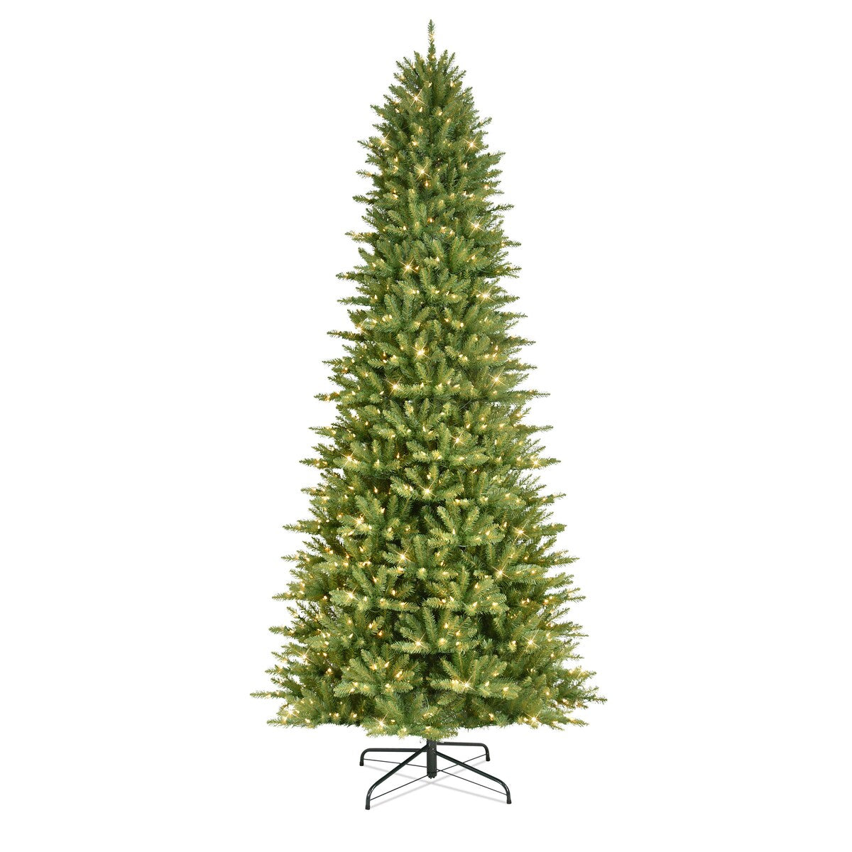 Puleo International 10 ft. Pre-lit Slim Fraser Fir Artificial Christmas Tree