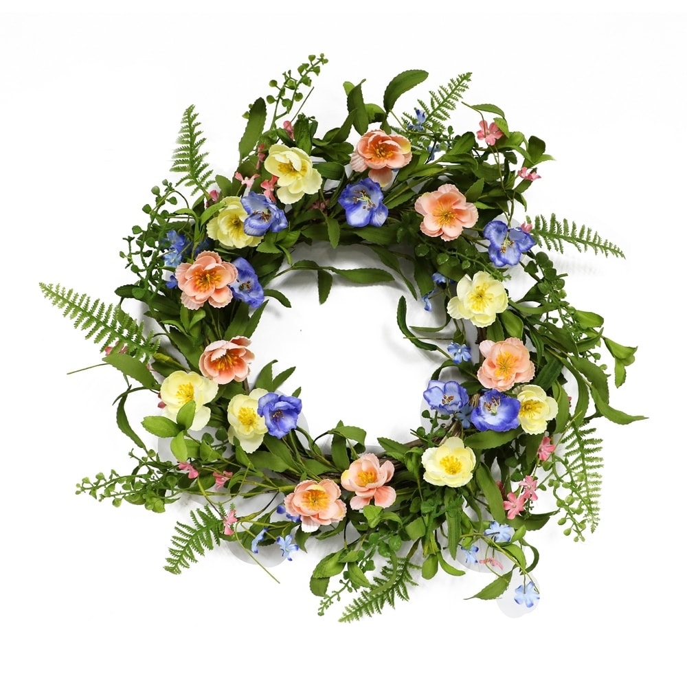 Puleo International 20 in. Artificial Ranunculus Wreath